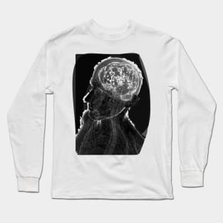 human brain, grey Long Sleeve T-Shirt